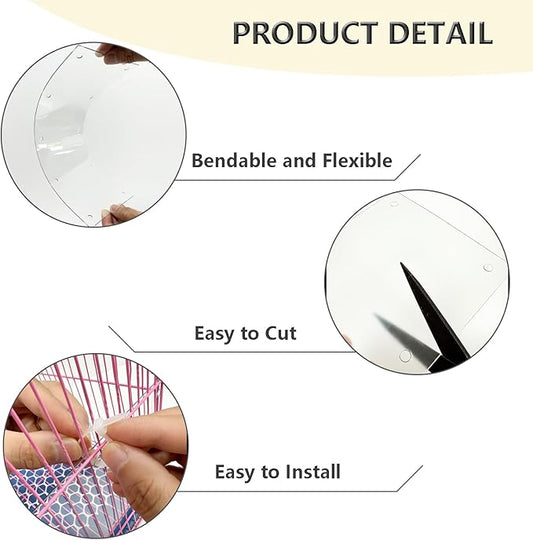 12PCS Pet Cage Guard, Rabbit Urine Guard, 13.8" x 4.7" Pet Cage Edge Liner with 120PCS Ties for Rabbit, Guinea Pig, Hamster, Chinchilla, Hedgehog, Ferret, Bunny