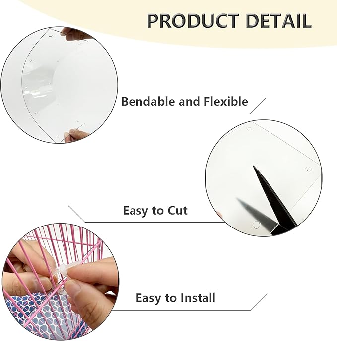 12PCS Pet Cage Guard, Rabbit Urine Guard, 13.8" x 5.9" Pet Cage Edge Liner with 120PCS Ties for Rabbit, Guinea Pig, Hamster, Chinchilla, Hedgehog, Ferret, Bunny