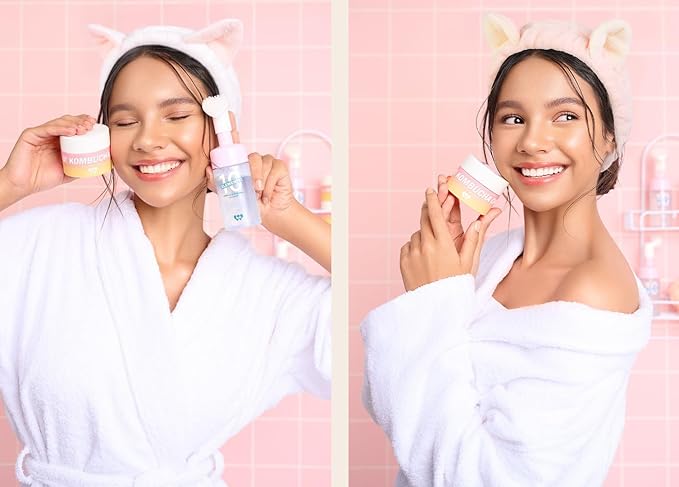 Huachi 2 Packs Cute Cat Ears Spa Headband for Washing Face Makeup Skincare, Kitty Animal Headbands for Women Girls Trendy Stuff Gifts Soft Coral Fleece Facial Wash Hair Accessories (White + Pink)