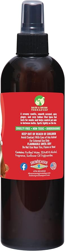 Showseason Animal Products Bath & Brush Therapies® Holiday Hug Pet Cologne for Dogs 12.5 oz. | Dog Perfume Long Lasting, Deodorizing Spray, Made in the USA