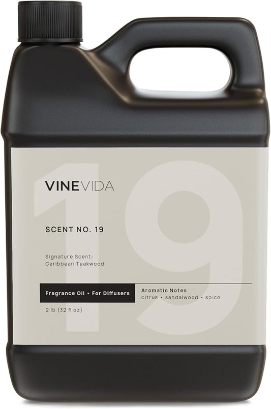 VINEVIDA [32 Fl Oz] Caribbean Teakwood Fragrance Oil for Cold Air Diffusers, Essential Oils for Diffuser Oil Refill & Air Freshener Room Spray