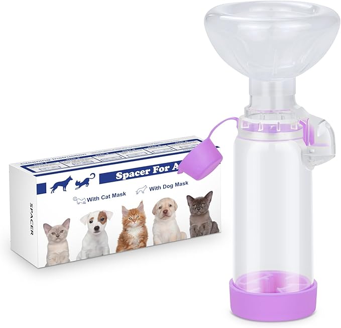 Inhaler Aerosol Chamber for Dogs Inhaler Spacer for Giving Medicine to Your Pet-Helps Dog with Breathing & Delivering Medication Fits (for Dog)