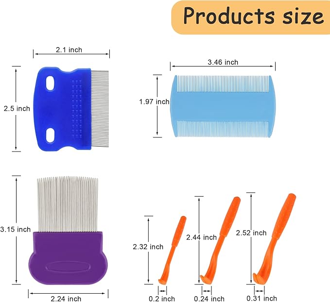 10 Pack Tick Flea Comb for Dogs, Tear Stain Remover Combs Dog Grooming Combs, Cat Comb for Removing Tangles and Knots, Tick Removal Tool for Small Dogs, Cats and Other Pets