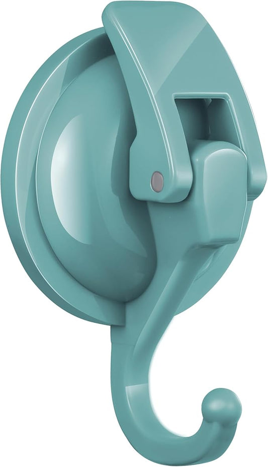 Heavy Duty Vacuum Suction Cup Hooks, Lake Blue Plated Polished Super Suction for Kitchen Bathroom, 1 Pack