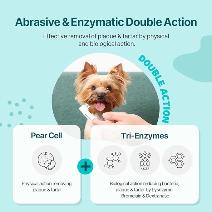 Dentimal Double Action Enzymatic Pet Toothpaste for Dogs & Cats, with Pear Stone Cells to Clean Teeth, Remove Plaque & Tartar, Freshens Breath, Gum Care, Safe for Puppies and Kittens, 2 fl oz