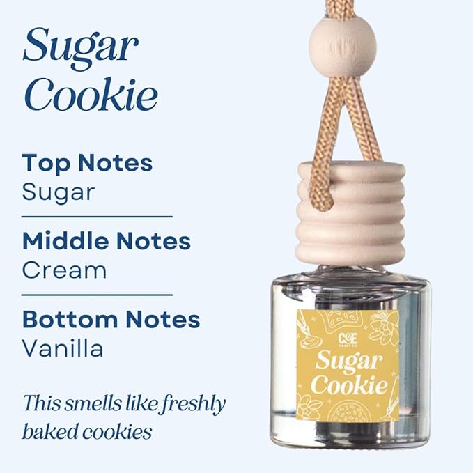 CE Craft Hanging Car Air Freshener – Fragrance Oil Diffuser with Essential Oils – Long-Lasting Aromatherapy Scents for Automobiles – 4 Pack, Bakery