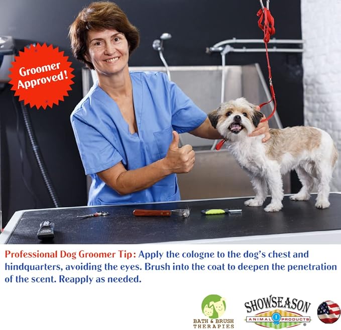 Showseason Green Tea Pet Cologne 2.5 oz For Dogs |Travel Size | Long-Lasting Odor Eliminator | Cruelty-Free | Paraben-Free | Biodegradable and Non-Toxic | Made in USA