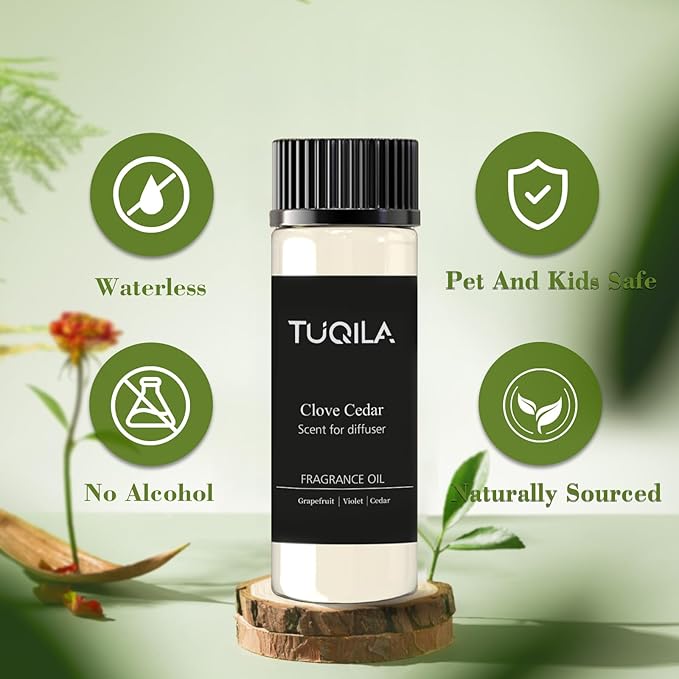 Hotel Waterless Diffuser Oil Clove Cedar 20ML Sampler, Essential Scent Oil Usage Cold Air Waterless Diffuser, Luxury Scents Oils Fragrance for Home