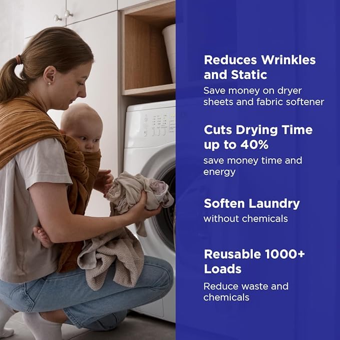 Generic Wool Dryer Balls Organic -Premium Wool from New Zealand - New XL Pure 6 Pack Wool Sheep Dryer Ball-XL Premium Natural Fabric Softener - Laundry Balls for Dryer, White