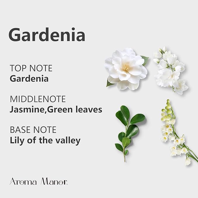 Hotel Diffuser Oil - Gardenia Essential Oils for Scent Air Cold Diffuser - Gardenia, Jasmine, Green Leaves, Lily of The Valley - Home Luxury Scents Aroma Fragrance