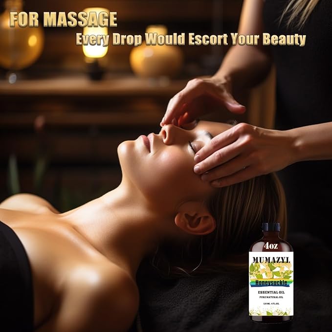 Honeysuckle Essential Oil, Honeysuckle Oil 4 Fl Oz 120ML for Diffuser Humidifier Yoga Cleaning DIY Candle Soap Making Essential Oils