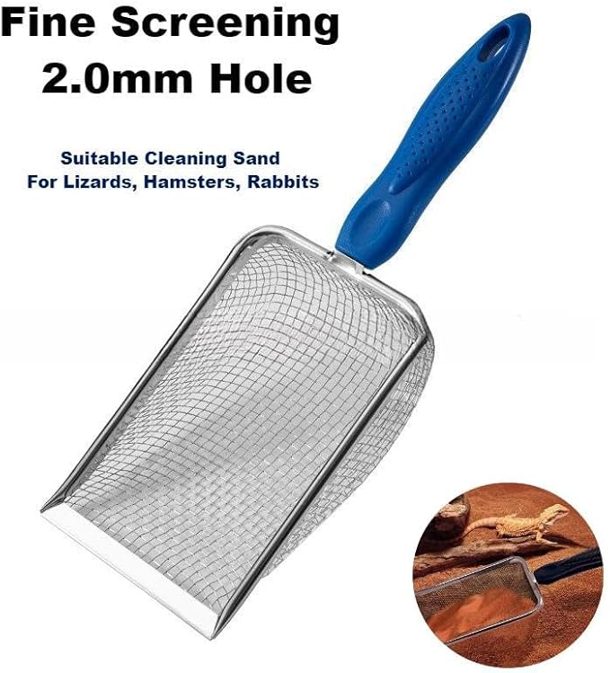 2Pcs Hamster Poop Scoop, Scooper for Hamster Sand Dish, Cleaning Supplies for Hamster, Hermit Crab & Reptile (Blue)