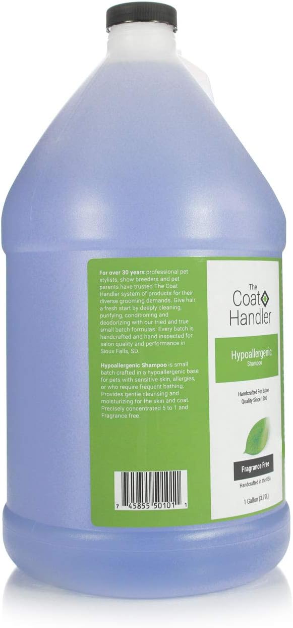 Hypoallergenic Dog Shampoo, 1 Gallon - All Natural Ingredients, for Pets with Sensitive Skin, Hypoallergenic, 5 to 1 Concentration, Non-Scented