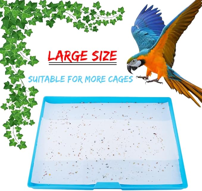 100 Pcs Large Size Bird Cage Liner Papers, Non-Woven Bird Cage Liners, Precut Absorbent Pet Cages Cushion (22.8 inch x 10.6 inch)