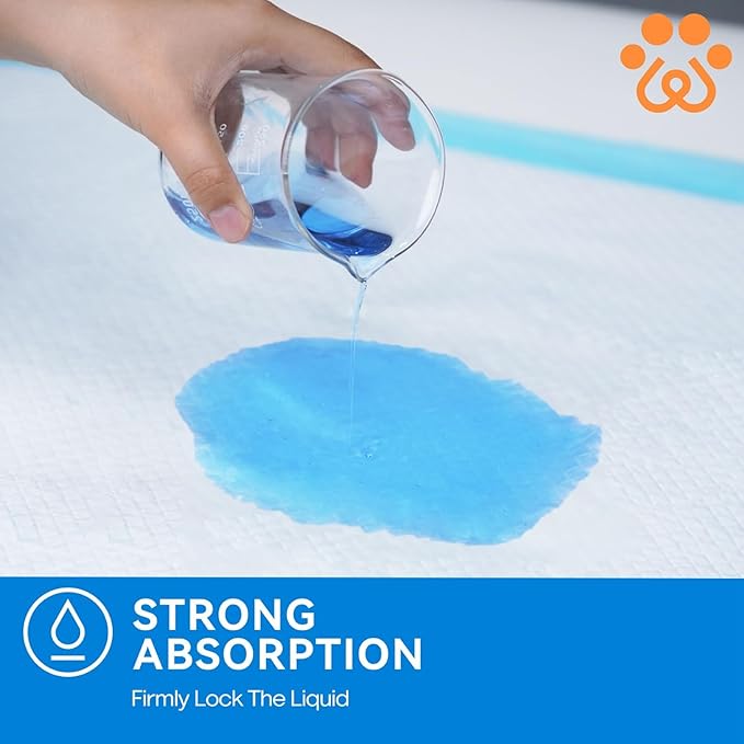 JollyMate Pet Pee Pads - Strong Absorption& Leak-Proof for Dogs - Puppy Pads - Super Absorbent, Waterproof, Quick-Dry, Unscented for Dogs and Cats, Rabbits (Pack of 100-13x18)