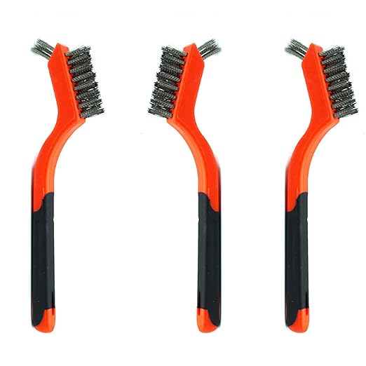 3pcs Small Stainless Steel Little Wire Brushes Set for Cleaning Rust Removal