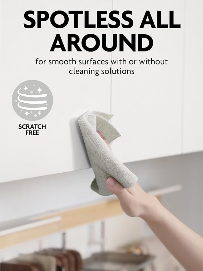 Fantasticlean Tear-Away Dish Cloth - 40 Sheets - 10'' by 10'', Reusable Washable Kitchen Towel Rolls, Super Absorbent and Thick Microfiber Cleaning Cloths (2 Rolls of Pink and Grayish)