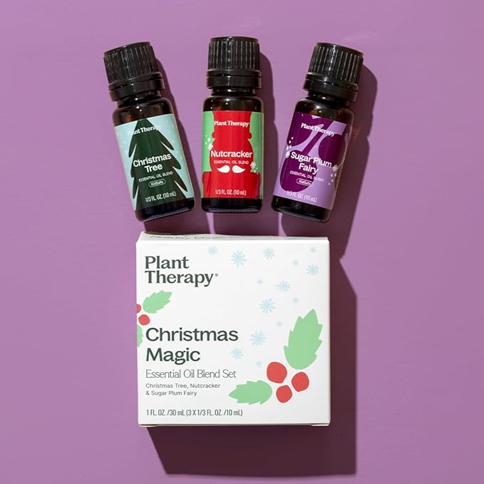 Plant Therapy Christmas Magic Holiday Essential Oil Blend 3 Set, Trio of Exclusive Holiday Scents, Bring Festive Cheer to Every Room, Joyful & Uplifting