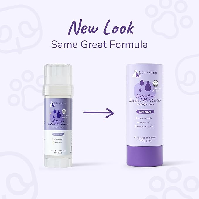 kin+kind Organic Dog and Cat Nose and Paw Balm Stick - 1.76oz Shea Butter - Dog Supplies