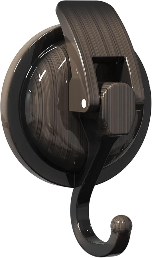 Heavy Duty Vacuum Suction Cup Hooks, Red Bronze Plated Polished Super Suction for Kitchen Bathroom, 1 Pack