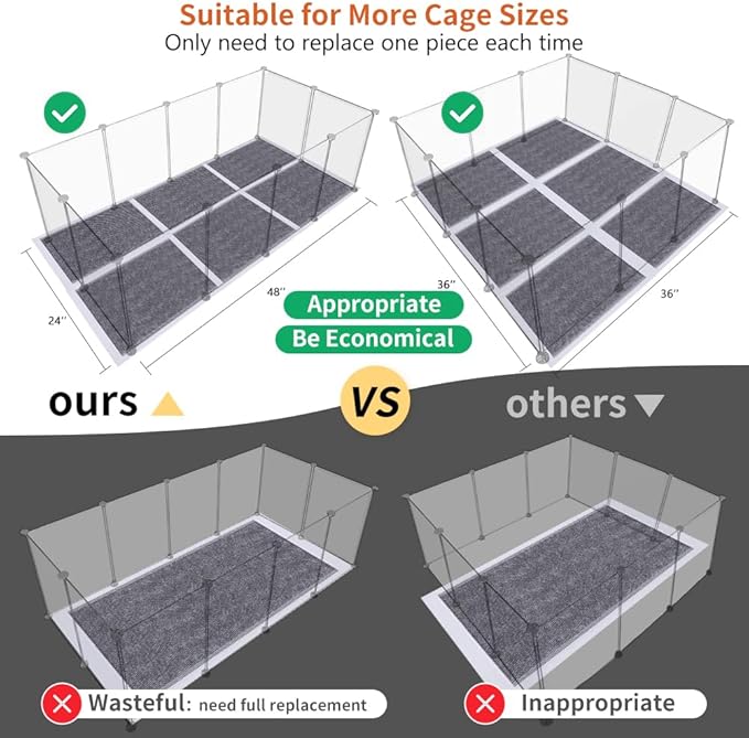 Guinea Pig Bedding,Disposable Guinea Pig Cage Liner,Odor Controlling Charcoal Pee Pads for Rabbit Bedding, Guinea Pigs,Rabbit,Chinchillas,Cats,Dogs and Small Animals(18"x13" ,50 Count)