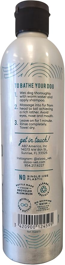 ALZOO Reusable, Refillable Shampoo Bottle for Dogs, Fill with Water & Concentrated Shampoo Powder, Recyclable Aluminum, Holds 16 Fl. Oz.