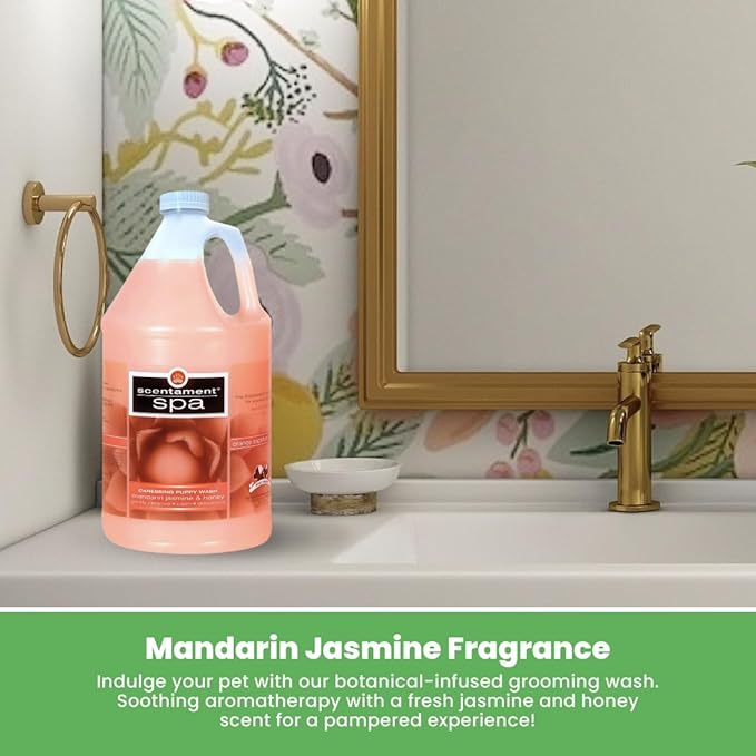 Best Shot Scentament Spa Caressing Puppy Wash, Mandarin Jasmine Honey, 1 Gallon