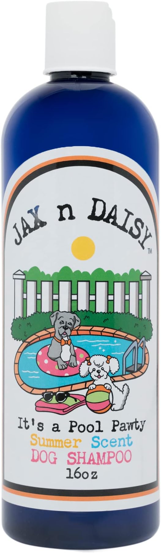 Jax n Daisy it s a Pool Pawty Summer Scent Dog Shampoo Essential Oil Shampoo for Dogs Gentle Dog Hair Cleanser Fresh Clean Cruelty Free Vegan Fur Made in The USA 16 oz
