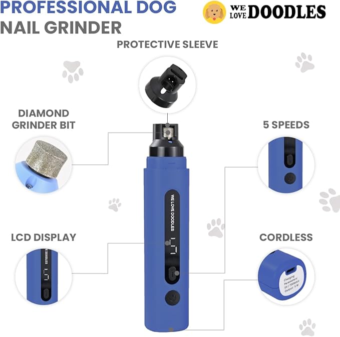 We Love Doodles Dog Nail Grinder & Dog Shampoo Bundle - Essential Grooming Kit for Dogs at Home, Electric Dog Nail Trimmers for Dogs, Shampoo for Matted Pet Hair, Sensitive Skin Shampoo for Puppies