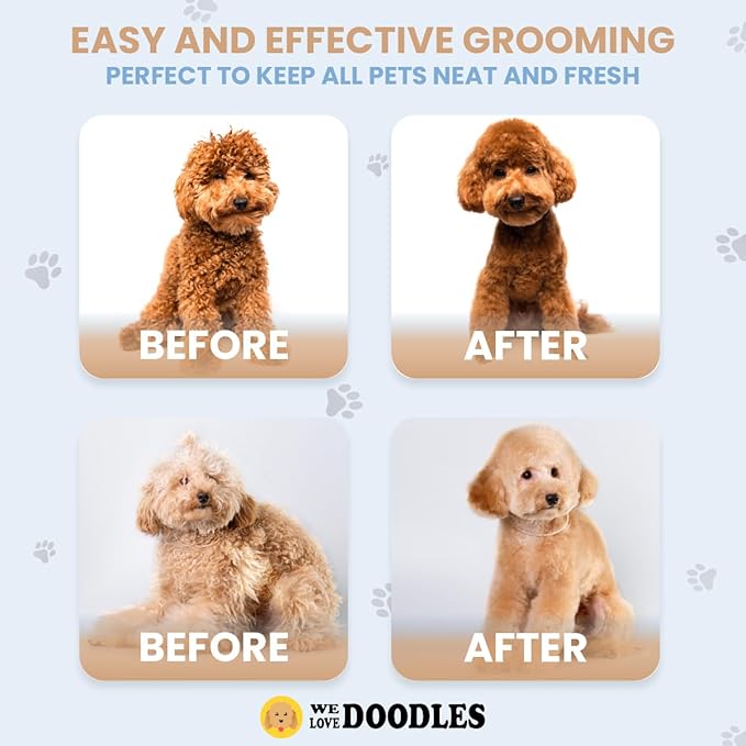 We Love Doodles Dog Gloves Wipes & Dog Shampoo Bundle - Pet Bathing Wipes for Dogs, Paws, Face, Body, Ears, Shampoo for Dogs Matted Pet Hair, Sensitive Skin Shampoo for Puppies
