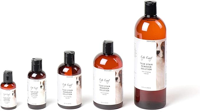 Eye Envy Tear Stain Remover Solution for Dogs. 100% Natural, Safe. Treats The Cause of Stains. Recommended by AKC Breeders, Vets, Handlers, Groomers. Contains Colloidal Silver. 16 oz. Made in USA