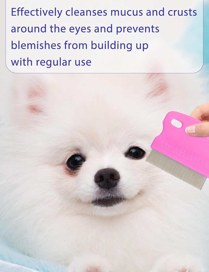 Flea Comb for Cats Dogs, 6 Pack Flea and Lice Grooming Comb Set for Cats, Pet Grooming Tools for Small, Medium & Large Pets (Pink & Blue)