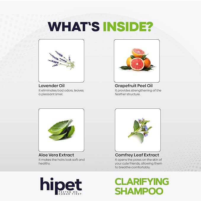 Hi Pet Clarifying Pet Shampoo, Cat and Dog Shampoo for Smelly Dogs and Cats, Deaply Clean for Healthier and Shinier Fur, Nourishing and Moisturizing Effect, 6.7 Fl Oz