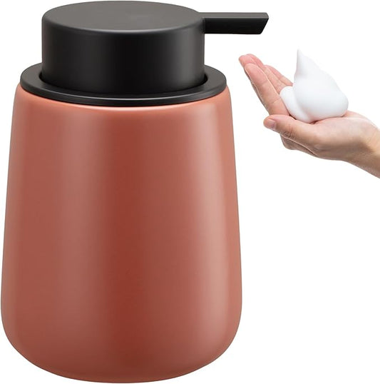 Soap Foaming Dispenser Ceramic with Easy-to-Press Pump Hand Foam Dispenser for Shampoo Bathroom Kitchen 12 oz