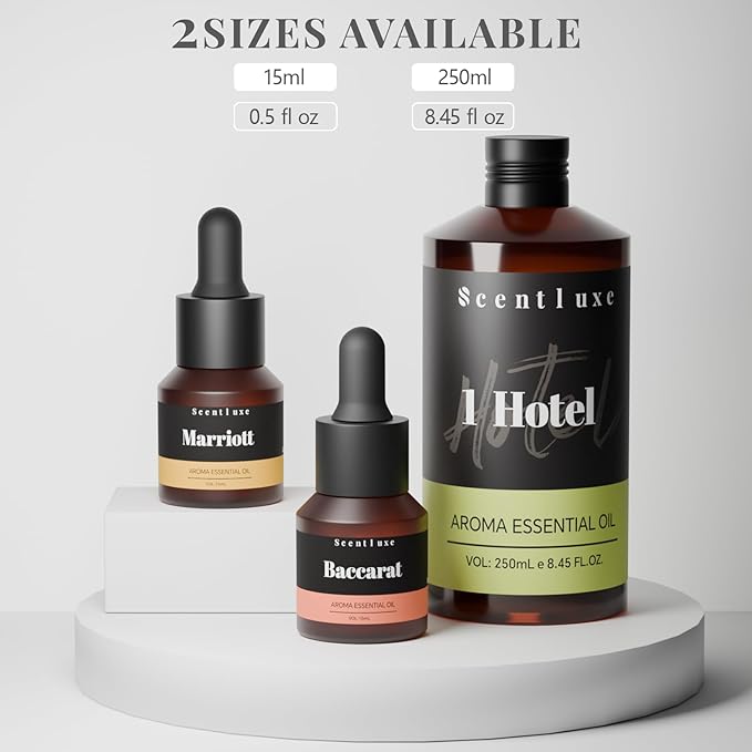 Hotel Diffuser Oil & Aroma Essential Oil Blend Luxury 1 Hotel Inspired Aromatherapy with Jasmine, Pink Pepper, Pineapple, Cedar & Amber for Ultrasonic Diffusers & Nebulizers - 8.45 fl oz, 250 mL