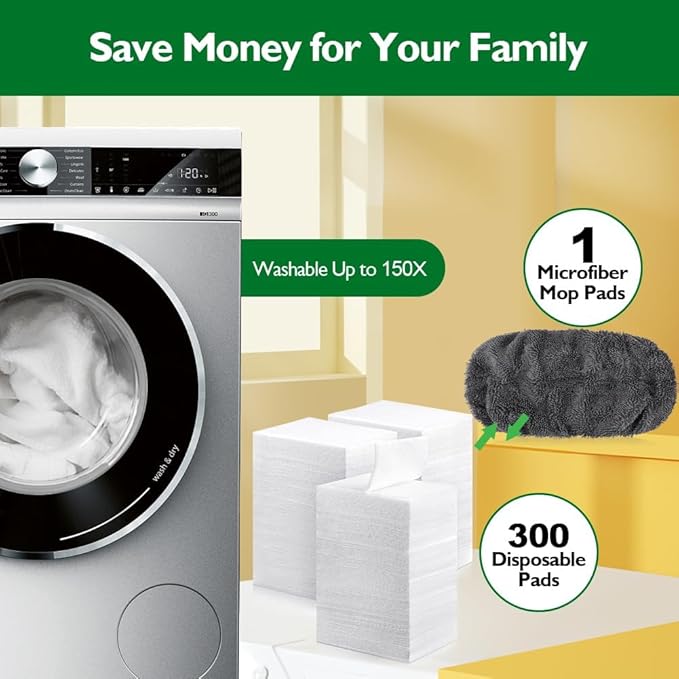 HOMEXCEL Reusable Microfiber Mop Pads Compatible with Swiffer Sweeper-8 Pack Washable Wet Pad Refills for Wet & Dry Use,Floor-Grey Cleaning Mop Head Pads Refills for Household Cleaning,Grey