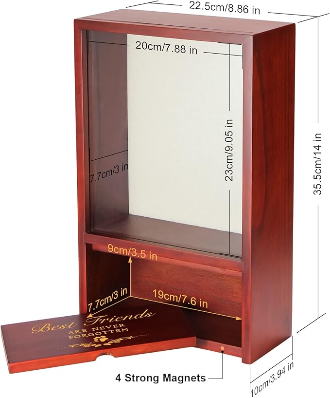 TJ.MOREE Dog Urns for Ashes - Memorial Display Case, Pet Sympathy Gifts - Best Friends Never Forgotten