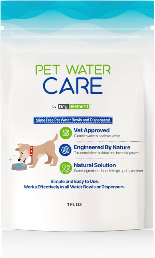 Pet Water Care - Dog and Cat Water Additive for Dental and Oral Care - Prevents Pets Water Bowl and Dispenser Fountain Slime - for Fresh Breath and Cleaner, Healthy Teeth