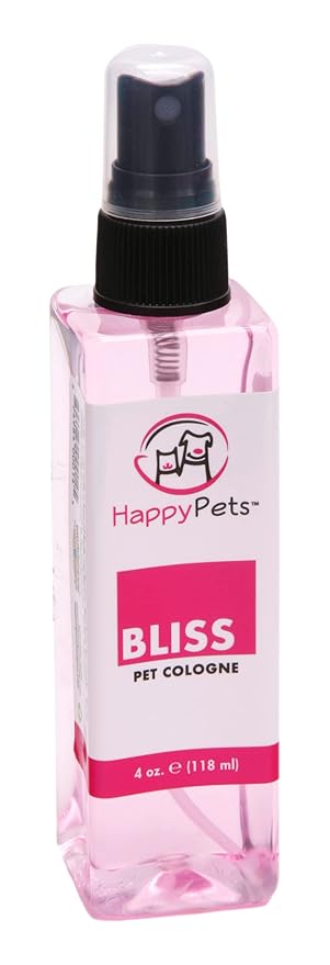 Showseason Happy Pets® Bliss Pet Cologne 4 oz. For Dogs | Long-Lasting Odor Eliminator | Cruelty-Free | Paraben-Free | Biodegradable and Non-Toxic | Made In The USA