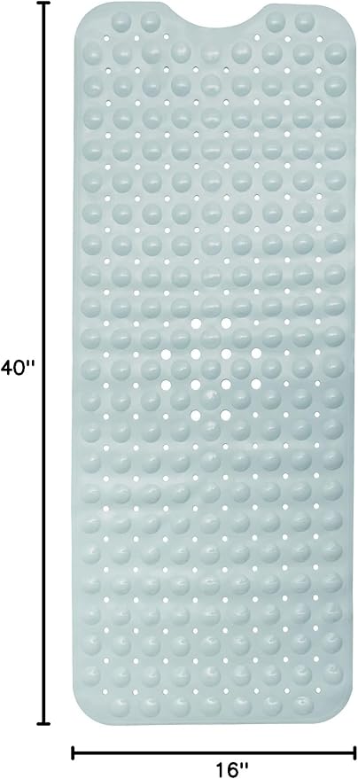 ENKOSI Bath Mat - Large Non Slip Bathtub & Shower Mat - Extra Long 40 x 16 Inch Bathroom Mats for Tub Nonslip Anti Slip Bathmats (40x16 Mint Green 1-Pack)