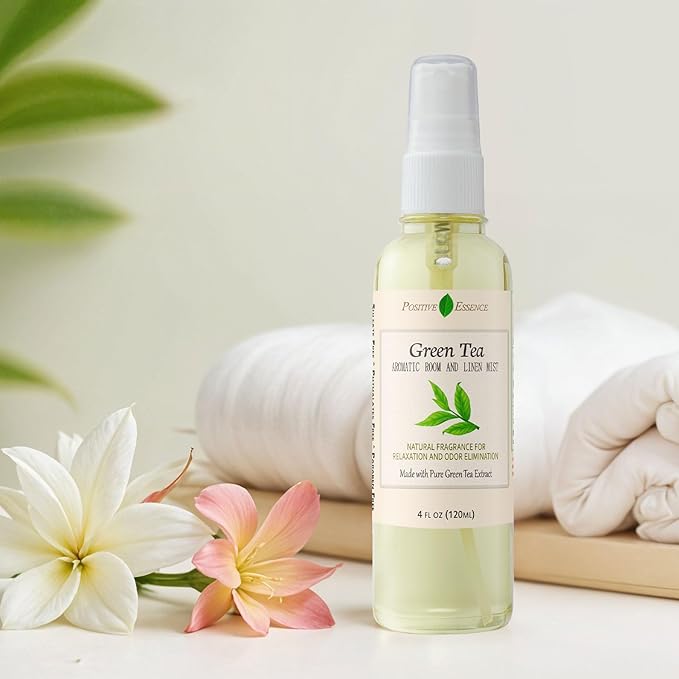 Green Tea Linen and Room Spray, Natural Air Freshener Made with Pure Green Tea Extract, Bathroom Air Freshener or Calming Pillow Spray