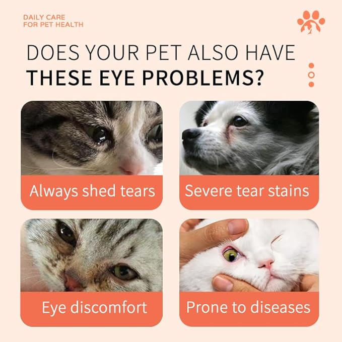 Tear Stain Remover Powder for Dogs and Cats with Brush, 100% Natural and Safe, Apply Around Eyes to Absorb and Repel Tears, Gentle & Effective Alternative to Dog Eye Drops