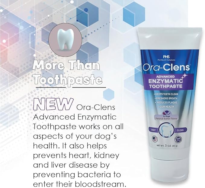 Advanced Enzymatic Toothpaste – Safe and Natural Dog Oral Care Toothpaste – Freshens Breath, Fights Plaque and Reduces Tartar – Tasty Peanut Butter Flavor – 3 Oz