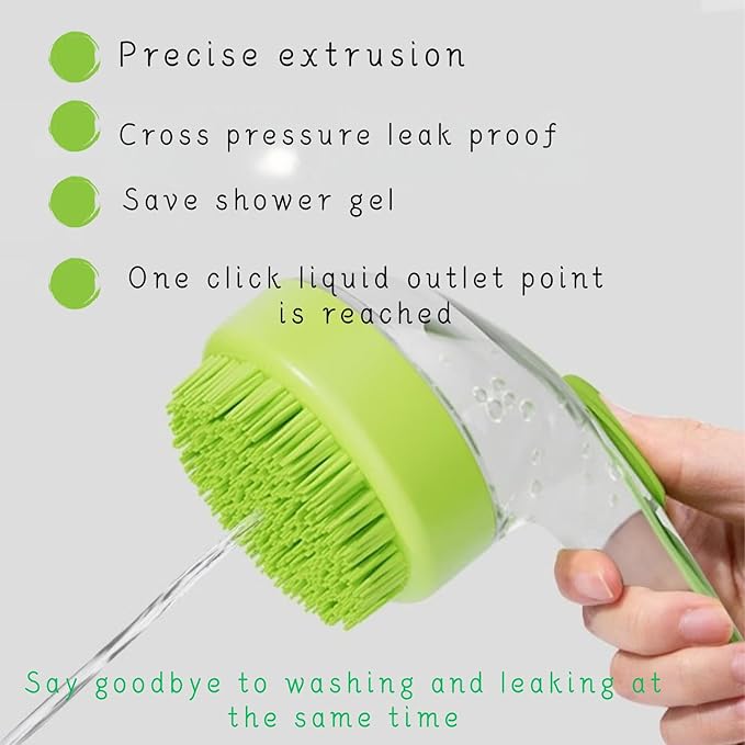 2PCS Pet Soft Silicone Bath Brush,Dog Scrubber, Dog Beauty Massage Brush with Soap Dispenser,with Adjustable Handle