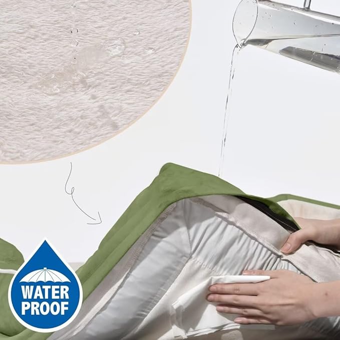 Comfort Expression Orthopedic Dog Bed for Extra Large Dogs 53x42 Inch, Waterproof Egg Crate Foam XXL Pet Bed with Removable Bolsters, Dog Couch with Washable Cover & Non-Slip Bottom, Light Green