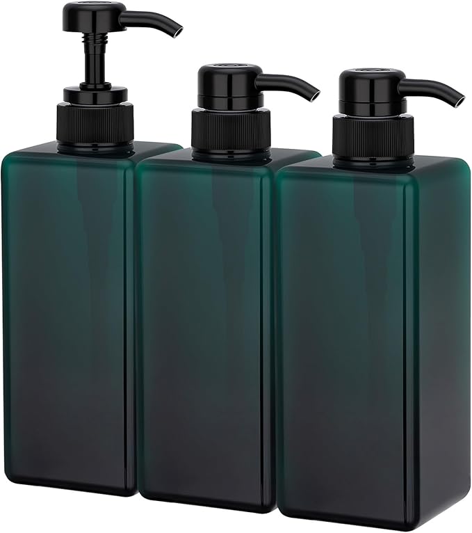 Suream Shampoo Dispenser Bottle - 22oz/650ml, Plastic Body Lotion Bottles with Pump, 3Packs Large Capatity Empty Containers for Bathroom Shower, Lotion, Liquid Soap, Baby Care, Hand Care, Massage Oil