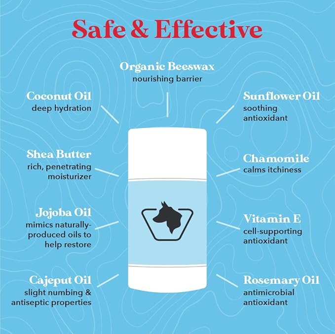 Wild Acre Maximum Strength Paw Balm for Dogs - All Weather Paw Protector for Snow, Sand, Pavement, Lawn Chemicals and More - Soothing Paw Balm with Easy Stick Application, 2.65oz Value Size