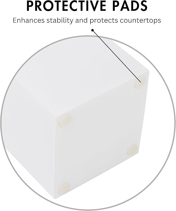 Matte White Soap Dispenser for Bathroom, 15oz Square Rustproof Liquid Hand Dish Soap Dispenser Pump for Kitchen Sink, Countertop, and Bathroom