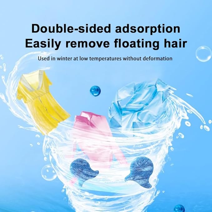 4 PCs Pet Hair Remover for Washing Machine, Reusable Pet Hair Remover for Laundry, Non Toxic Dog Hair Catcher for Washer, Bedding, Clothes (Blue)