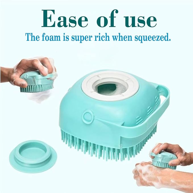 Pets Bath Brush | Scrubber for Bath | Dog Shampoo Brush | Dog Washing/Shower Brush, Suitable for Short/Long Haired Dogs, (pink) (Blue)